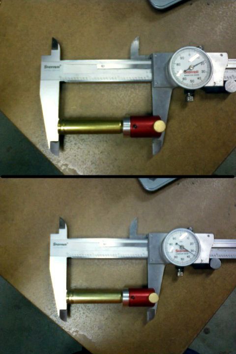 Belted magnum rifle case headspace dimension before and after firing
